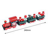 Maxbell Wooden Christmas Train Statue Ornament Trains Figurines for Decoration Green