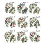 Maxbell 2 Pieces Artificial Wreath Home Decor Front Door Ornament Flower Swag Window Style A