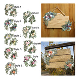 Maxbell 2 Pieces Artificial Wreath Home Decor Front Door Ornament Flower Swag Window Style A