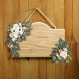 Maxbell 2 Pieces Artificial Wreath Home Decor Front Door Ornament Flower Swag Window Style A