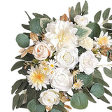 Maxbell 2 Pieces Artificial Wreath Home Decor Front Door Ornament Flower Swag Window Style A