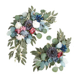 Maxbell 2 Pieces Artificial Wreath Home Decor Front Door Ornament Flower Swag Window Style B