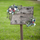 Maxbell 2 Pieces Artificial Wreath Home Decor Front Door Ornament Flower Swag Window Style B