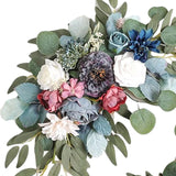 Maxbell 2 Pieces Artificial Wreath Home Decor Front Door Ornament Flower Swag Window Style B