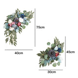 Maxbell 2 Pieces Artificial Wreath Home Decor Front Door Ornament Flower Swag Window Style B