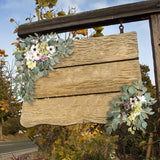 Maxbell 2 Pieces Artificial Wreath Home Decor Front Door Ornament Flower Swag Window Style C