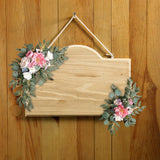 Maxbell 2 Pieces Artificial Wreath Home Decor Front Door Ornament Flower Swag Window Style D