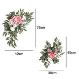 Maxbell 2 Pieces Artificial Wreath Home Decor Front Door Ornament Flower Swag Window Style D
