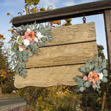 Maxbell 2 Pieces Artificial Wreath Home Decor Front Door Ornament Flower Swag Window Style E