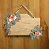 Maxbell 2 Pieces Artificial Wreath Home Decor Front Door Ornament Flower Swag Window Style E