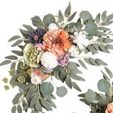 Maxbell 2 Pieces Artificial Wreath Home Decor Front Door Ornament Flower Swag Window Style E