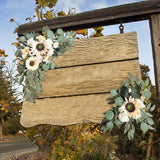 Maxbell 2 Pieces Artificial Wreath Home Decor Front Door Ornament Flower Swag Window Style G