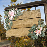 Maxbell 2 Pieces Artificial Wreath Home Decor Front Door Ornament Flower Swag Window Style H