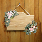 Maxbell 2 Pieces Artificial Wreath Home Decor Front Door Ornament Flower Swag Window Style H