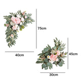 Maxbell 2 Pieces Artificial Wreath Home Decor Front Door Ornament Flower Swag Window Style H