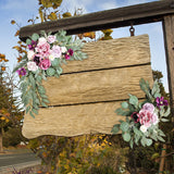 Maxbell 2 Pieces Artificial Wreath Home Decor Front Door Ornament Flower Swag Window Style I