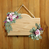 Maxbell 2 Pieces Artificial Wreath Home Decor Front Door Ornament Flower Swag Window Style I