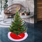 Maxbell Christmas Tree Skirt Traditional 14.96'' Thick for Party Wedding Holiday Red