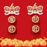 Maxbell Chinese New Year Spring Couplets Non Woven Fabric Bendable Red Color Durable Style A