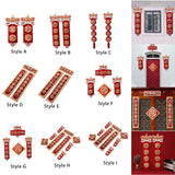 Maxbell Chinese New Year Spring Couplets Non Woven Fabric Bendable Red Color Durable Style A