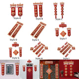 Maxbell Chinese New Year Spring Couplets Non Woven Fabric Bendable Red Color Durable Style A