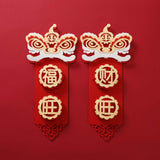 Maxbell Chinese New Year Spring Couplets Non Woven Fabric Bendable Red Color Durable Style A