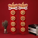 Maxbell Chinese New Year Spring Couplets Non Woven Fabric Bendable Red Color Durable Style B