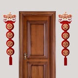 Maxbell Chinese New Year Spring Couplets Non Woven Fabric Bendable Red Color Durable Style C