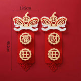 Maxbell Chinese New Year Spring Couplets Non Woven Fabric Bendable Red Color Durable Style F