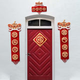 Maxbell Chinese New Year Spring Couplets Non Woven Fabric Bendable Red Color Durable Style G