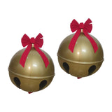 Maxbell 2x Christmas Bell with Red Bow Pendant for Holiday christmas Tree