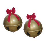 Maxbell 2x Christmas Bell with Red Bow Pendant for Holiday christmas Tree