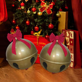 Maxbell 2x Christmas Bell with Red Bow Pendant for Holiday christmas Tree