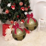 Maxbell 2x Christmas Bell with Red Bow Pendant for Holiday christmas Tree