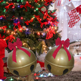Maxbell 2x Christmas Bell with Red Bow Pendant for Holiday christmas Tree
