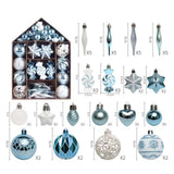 Maxbell 73x Christmas Ball Ornament Christmas Tree Ornaments Balls for Birthday blue