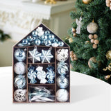 Maxbell 73x Christmas Ball Ornament Christmas Tree Ornaments Balls for Birthday blue