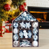 Maxbell 73x Christmas Ball Ornament Christmas Tree Ornaments Balls for Birthday blue