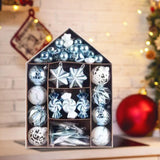 Maxbell 73x Christmas Ball Ornament Christmas Tree Ornaments Balls for Birthday blue