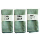 Maxbell 3 Pieces Washable Cloth Napkins Dining Table Mat Tableware Mat for Decor Green