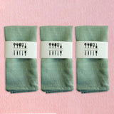 Maxbell 3 Pieces Washable Cloth Napkins Dining Table Mat Tableware Mat for Decor Green