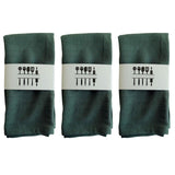 Maxbell 3 Pieces Washable Cloth Napkins Dining Table Mat Tableware Mat for Decor Dark Green