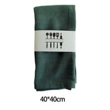 Maxbell 3 Pieces Washable Cloth Napkins Dining Table Mat Tableware Mat for Decor Dark Green