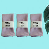 Maxbell 3 Pieces Washable Cloth Napkins Dining Table Mat Tableware Mat for Decor Lilac