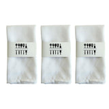 Maxbell 3 Pieces Washable Cloth Napkins Dining Table Mat Tableware Mat for Decor White