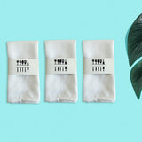 Maxbell 3 Pieces Washable Cloth Napkins Dining Table Mat Tableware Mat for Decor White