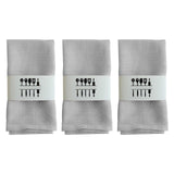 Maxbell 3 Pieces Washable Cloth Napkins Dining Table Mat Tableware Mat for Decor Grey