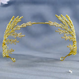 Maxbell Rhinestone Wedding Headband Jewelry Headdress for Birthday Wife Bridesmaid Aureate