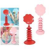 Maxbell Lollipop Holder Multi Layer Round Hole for Birthday Christmas Halloween Red