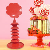 Maxbell Lollipop Holder Multi Layer Round Hole for Birthday Christmas Halloween Red